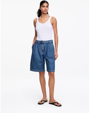 ARKET Pleated Denim Shorts - Blue