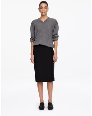 ARKET Zip-Detail Wool-Blend Pencil Skirt - White