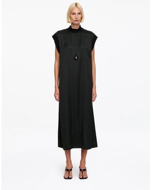 ARKET Smock-Detail Midi Dress - Black
