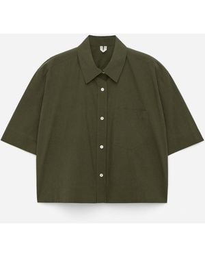 ARKET Short-Sleeve Cotton Shirt - Green