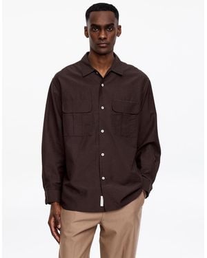 ARKET Oversized Lyocell Blend Shirt - Brown