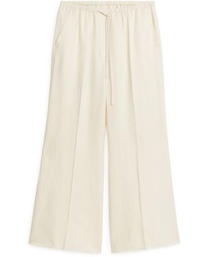 ARKET Kick Flare Drawstring Trousers - White