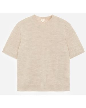 ARKET Knitted Merino Wool T-Shirt - White