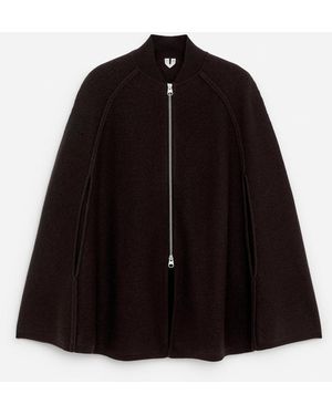 ARKET Boiled Wool Cape - Black