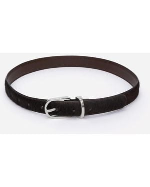 ARKET Pony Hair-Effect Leather Belt - White