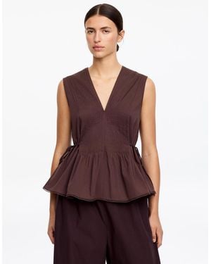 ARKET Pintuck Top - Brown