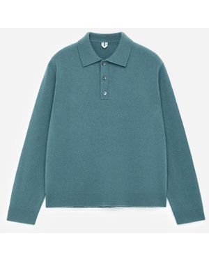 ARKET Pure Cashmere Polo Jumper - Blue