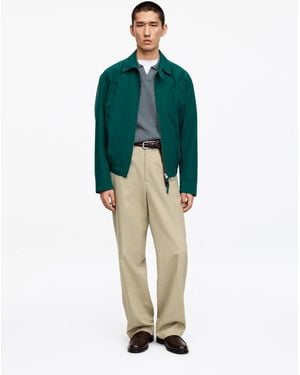 ARKET Wide Cotton Linen Trousers - Green