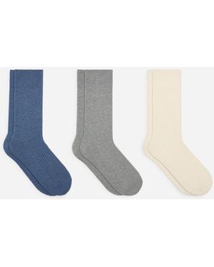 ARKET Supima Cotton Rib Socks Set Of 3 Pairs - White