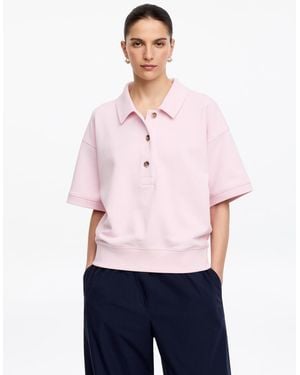 ARKET French Terry Polo Sweatshirt - Pink
