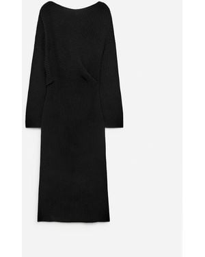 ARKET Draped Wool Dress - Black