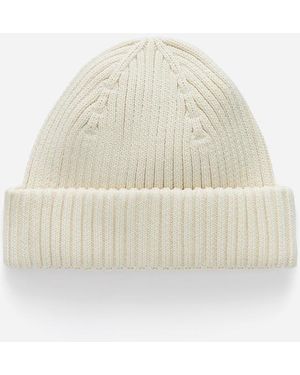 ARKET Ribbed Cotton Beanie - Natural