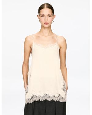 ARKET Lace-Detail Strap Top - White