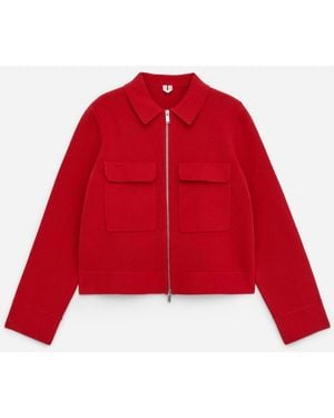 ARKET Knitted Cotton Jacket - Red