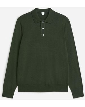 ARKET Merino Polo Jumper - Green