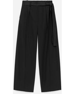 ARKET Pleated Satin-Belt Trousers - White