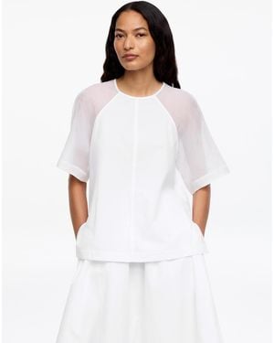 ARKET Cotton-Silk Top - White