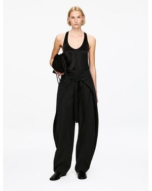ARKET Wrap-Front Tailored Trousers - Black