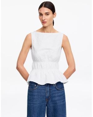 ARKET Seersucker Smock Top - White