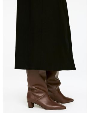 ARKET Mid-Calf Leather Boots - Black