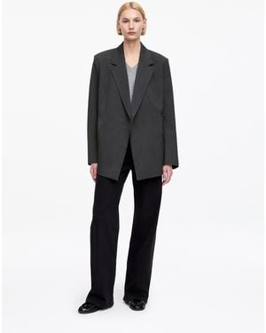 ARKET Wool-Blend Wrap Blazer - Grey