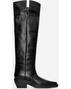 ARKET Over-The-Knee Leather Boots - Black