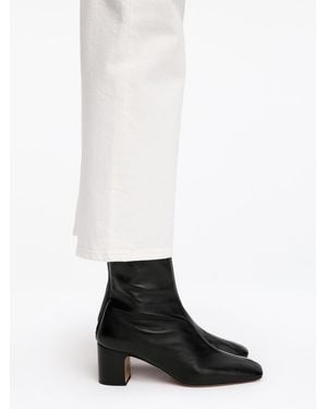 ARKET Leather Sock Ankle Boots - Black