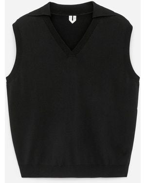 ARKET Knitted V-Neck Vest - Black