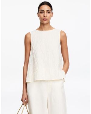 ARKET Sleeveless Seersucker Top - White
