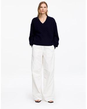ARKET Cotton Pleat-Knee Trousers - Blue