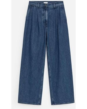 ARKET Wide Pleated Jeans - Blue