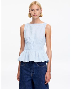 ARKET Seersucker Smock Top - White