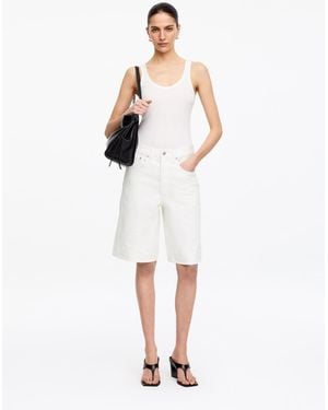 ARKET Long Denim Shorts - White