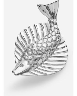 ARKET Plated Fish Brooch - Black