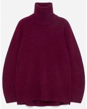 ARKET Pure Cashmere Roll-Neck Jumper - Red