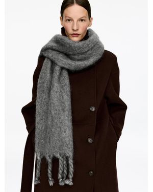 ARKET Mohair-Wool Blend Scarf - Blue