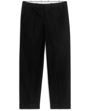 ARKET Dressed Cotton Moleskin Trousers - Black