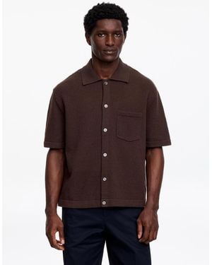 ARKET Bouclé Polo Shirt - Brown