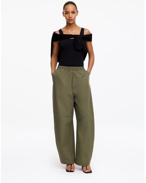 ARKET Barrel-Leg Cotton Trousers - Green