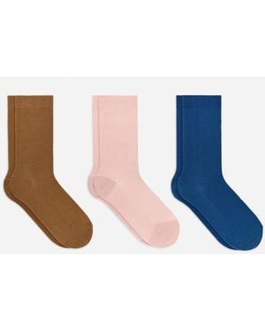 ARKET Cotton Rib Socks Set Of 3 - White