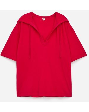 ARKET Hooded Towel Top - Red