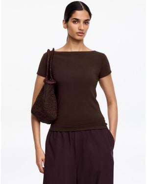 ARKET Boat-Neck T-Shirt - Red