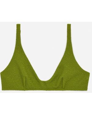 ARKET Textured Bikini Top - Green