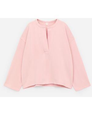 ARKET Open-Placket Sweatshirt - Pink