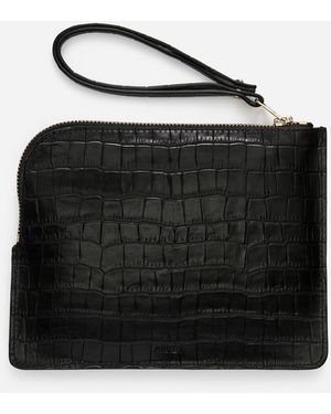 ARKET Croco-Effect Leather Pouch - Black