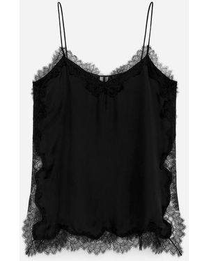ARKET Lace-Detail Strap Top - Black