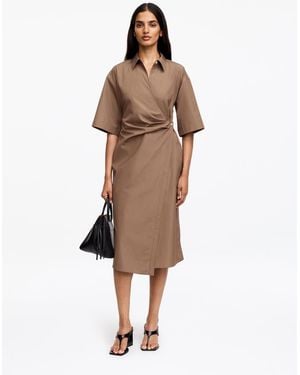 ARKET Cotton Wrap Dress - Natural