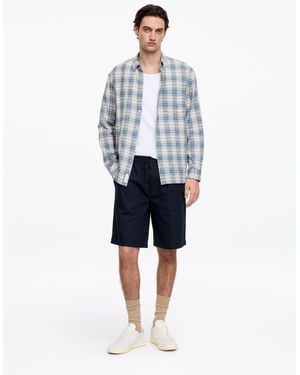 ARKET Relaxed Cotton Linen Shorts - Blue