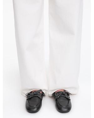 ARKET Leather Boat Shoes - White