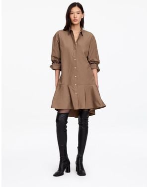 ARKET Cotton Peplum Shirt Dress - Natural